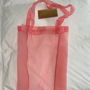 Pink Sheer Organza Tote Bag by Joie.